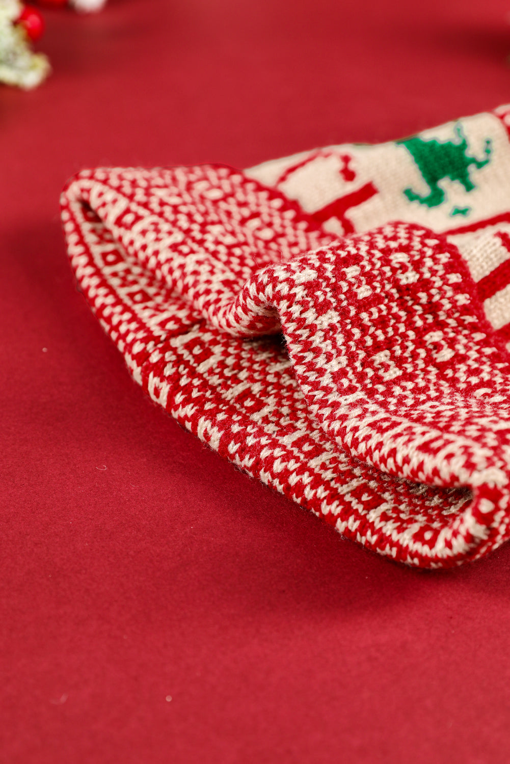 Fiery Red MERRY CHRISTMAS Winter Pom Beanie Hat