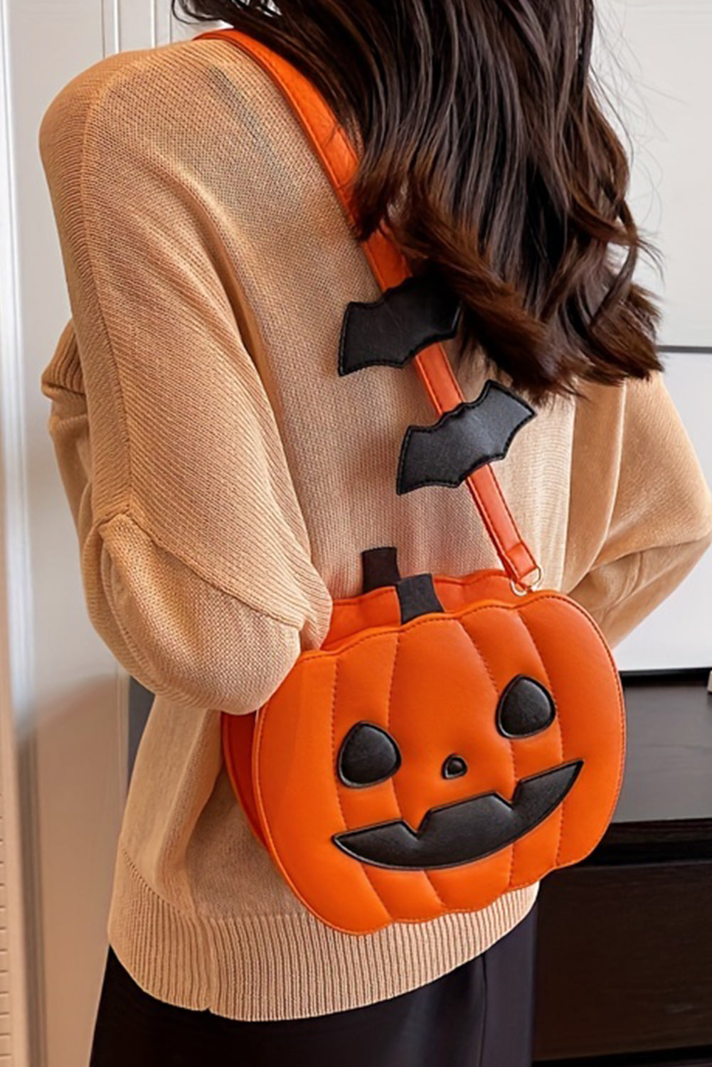 Carrot Halloween Pumpkin PU Shoulder Bag